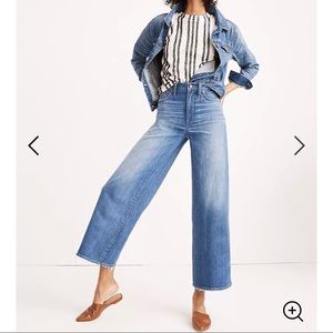 Madewell Petite wide-leg crop jeans in finney wash